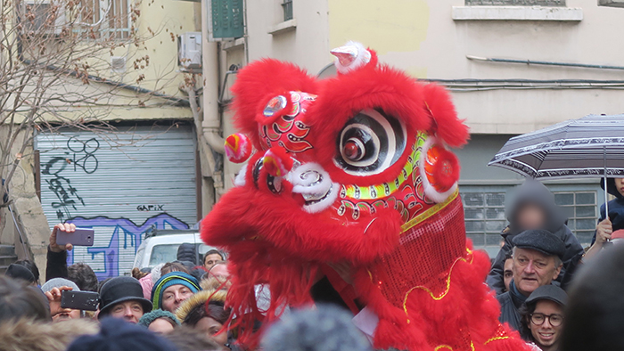 Danse des lions au nouvel an chinois